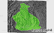 Political 3D Map of Yichang, darken, desaturated