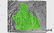 Political 3D Map of Yichang, desaturated