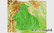 Political 3D Map of Yichang, physical outside