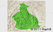 Political 3D Map of Yichang, shaded relief outside