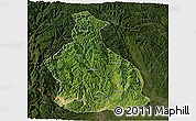 Satellite 3D Map of Yichang, darken