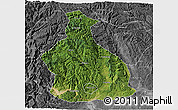Satellite 3D Map of Yichang, desaturated