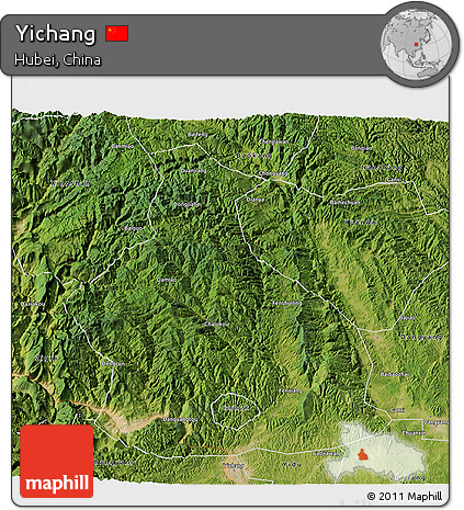 Satellite 3D Map of Yichang