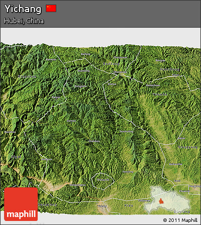 Satellite 3D Map of Yichang