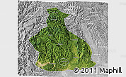 Satellite 3D Map of Yichang, lighten, desaturated