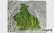 Satellite 3D Map of Yichang, lighten, semi-desaturated