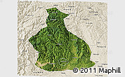 Satellite 3D Map of Yichang, shaded relief outside