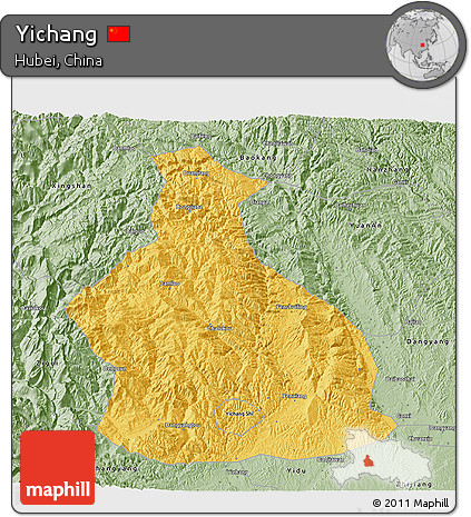 Savanna Style 3D Map of Yichang