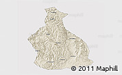 Shaded Relief 3D Map of Yichang, cropped outside