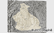 Shaded Relief 3D Map of Yichang, darken, semi-desaturated