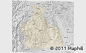 Shaded Relief 3D Map of Yichang, desaturated