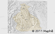 Shaded Relief 3D Map of Yichang, lighten, desaturated