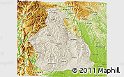 Shaded Relief 3D Map of Yichang, physical outside