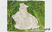 Shaded Relief 3D Map of Yichang, satellite outside