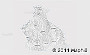 Silver Style 3D Map of Yichang, single color outside