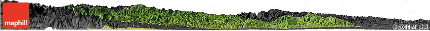Satellite Horizon Map of Yichang, darken, desaturated