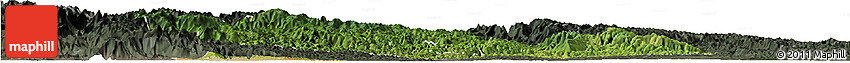 Satellite Horizon Map of Yichang, darken, semi-desaturated