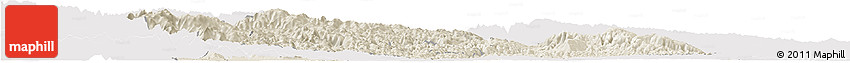 Shaded Relief Horizon Map of Yichang, cropped outside