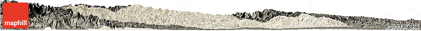 Shaded Relief Horizon Map of Yichang, darken