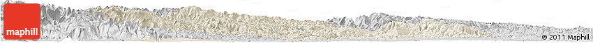 Shaded Relief Horizon Map of Yichang, desaturated