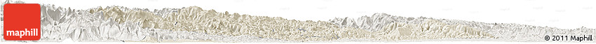 Shaded Relief Horizon Map of Yichang, lighten