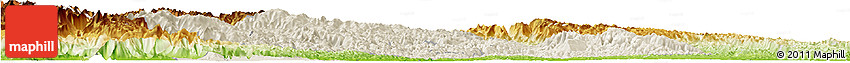 Shaded Relief Horizon Map of Yichang, physical outside