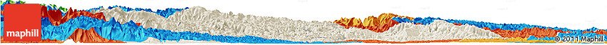 Shaded Relief Horizon Map of Yichang, political outside
