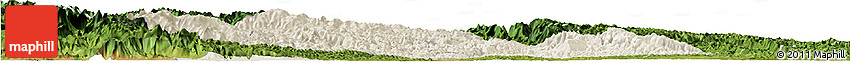 Shaded Relief Horizon Map of Yichang, satellite outside