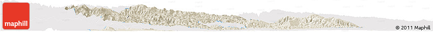 Shaded Relief Horizon Map of Yichang, single color outside