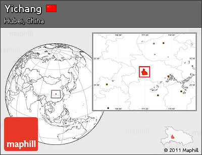 Blank Location Map of Yichang