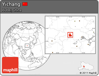 Blank Location Map of Yichang