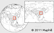 Blank Location Map of Yichang, highlighted country, within the entire country