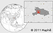 Blank Location Map of Yichang, highlighted country, highlighted parent region