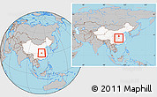 Gray Location Map of Yichang, highlighted country, within the entire country
