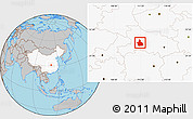 Gray Location Map of Yichang, highlighted country