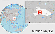 Gray Location Map of Yichang, highlighted parent region