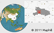 Satellite Location Map of Yichang, highlighted country, highlighted parent region