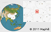 Satellite Location Map of Yichang, highlighted country