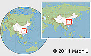 Savanna Style Location Map of Yichang, highlighted country, within the entire country