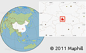 Savanna Style Location Map of Yichang, highlighted country