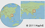 Savanna Style Location Map of Yichang, highlighted parent region, within the entire country