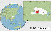 Savanna Style Location Map of Yichang, highlighted parent region