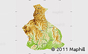 Physical Map of Yichang, cropped outside