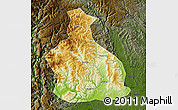 Physical Map of Yichang, darken