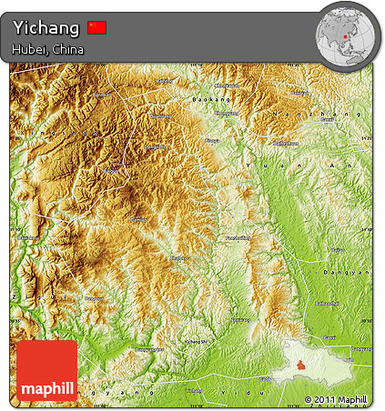Physical Map of Yichang
