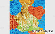 Physical Map of Yichang, political outside