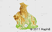 Physical Map of Yichang, single color outside