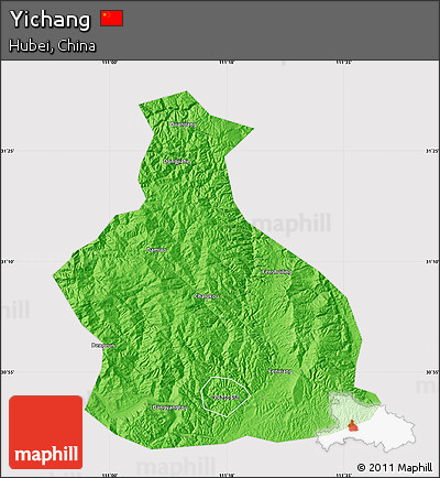 Political Map of Yichang, cropped outside