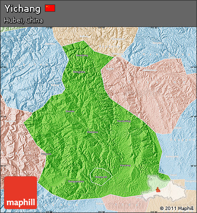 Political Map of Yichang, lighten