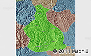 Political Map of Yichang, semi-desaturated